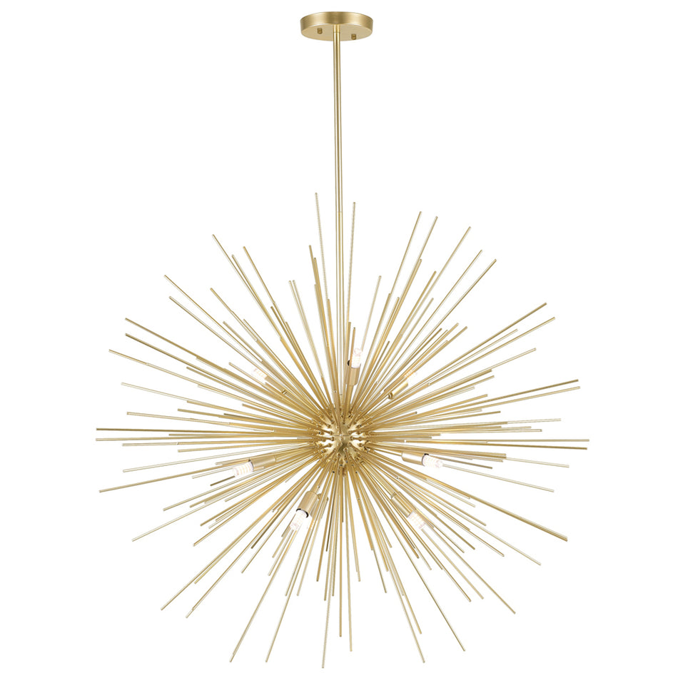 Savannah 9 Light 33in Gold Leaf Chandelier