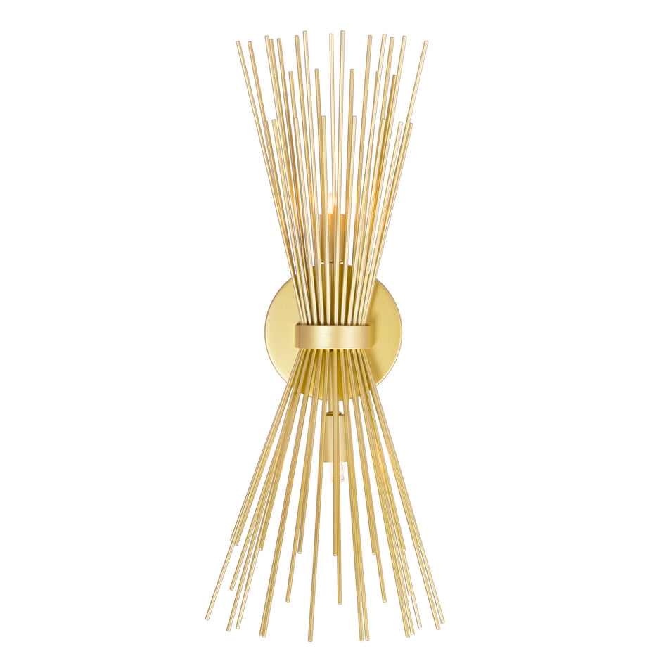 Savannah 2 Light 8in Gold Leaf Wall Sconce