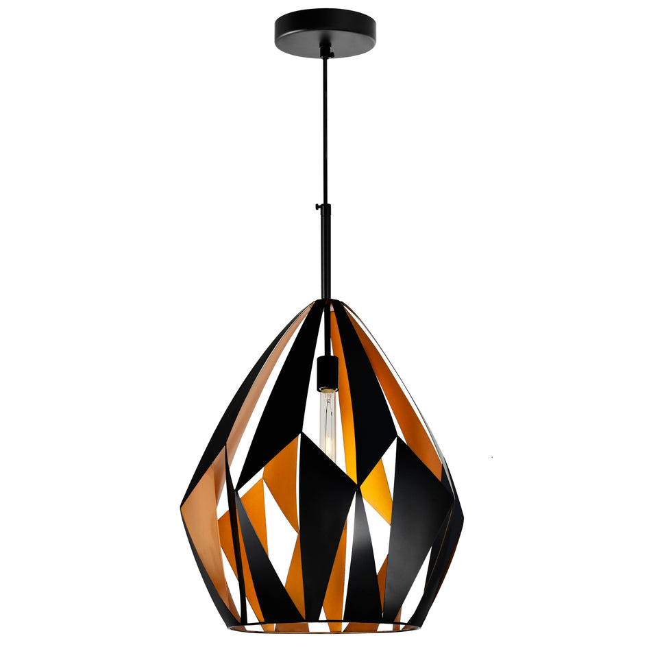 Oxide 1 Light 20in Black & Copper Down Pendant