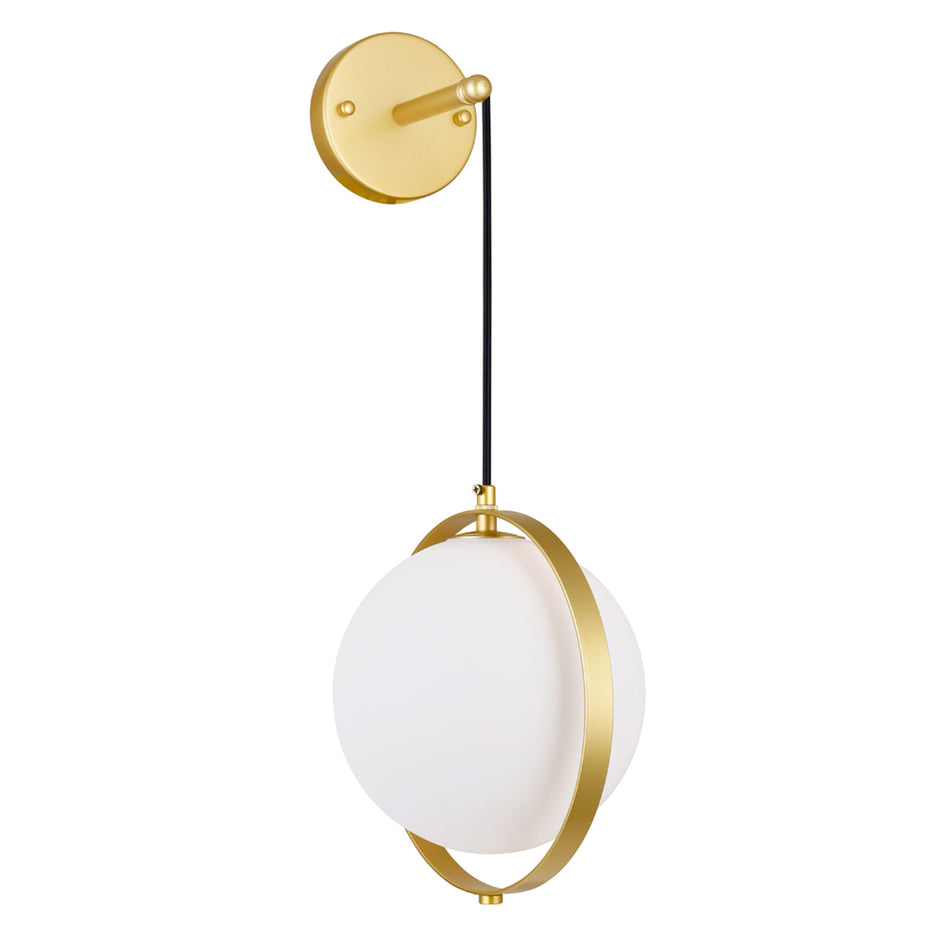 Da Vinci 1 Light 9in Brass Wall Light