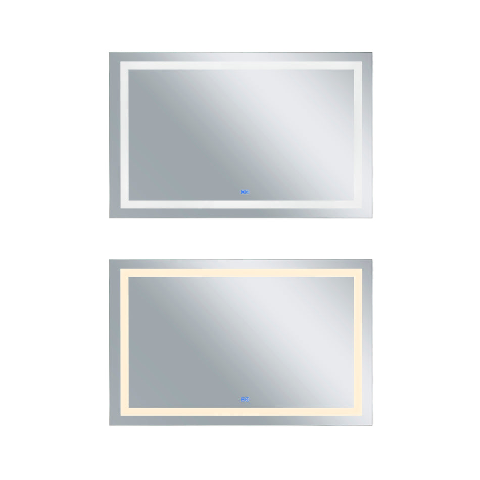 Abril Rectangular 70x36in Matte White Integrated LED Mirror