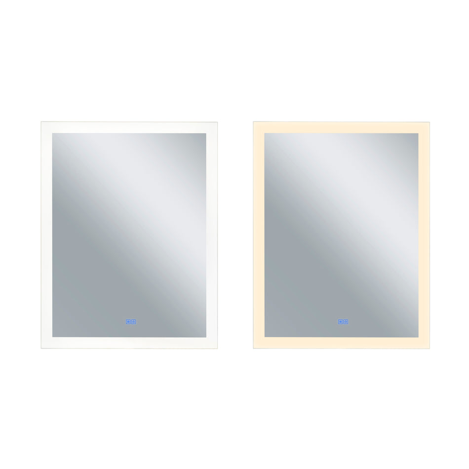 Abigail Rectangular 30x36in Matte White Integrated LED Mirror