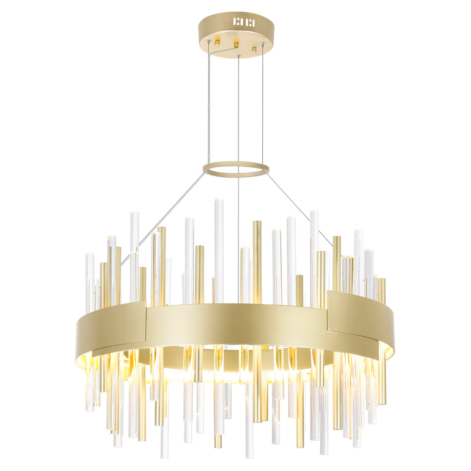 Millipede Integrated LED 20in Satin Gold Chandelier