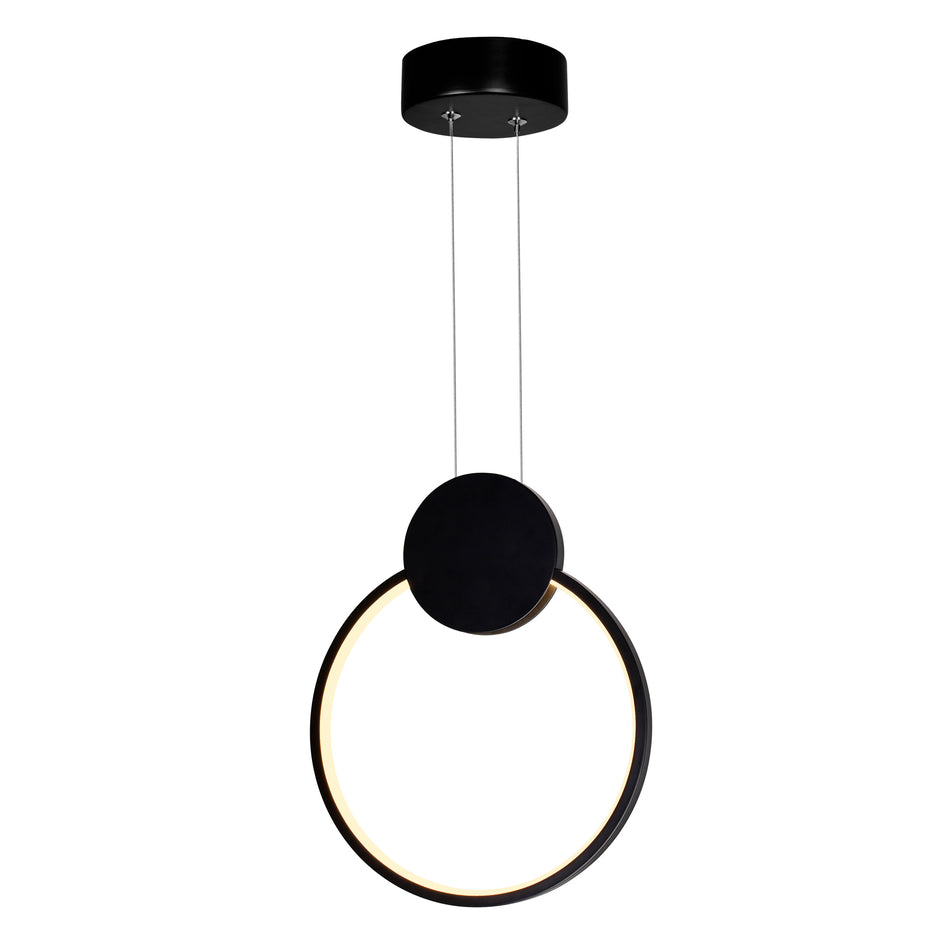 Pulley Integrated LED 10in Black Mini Pendant