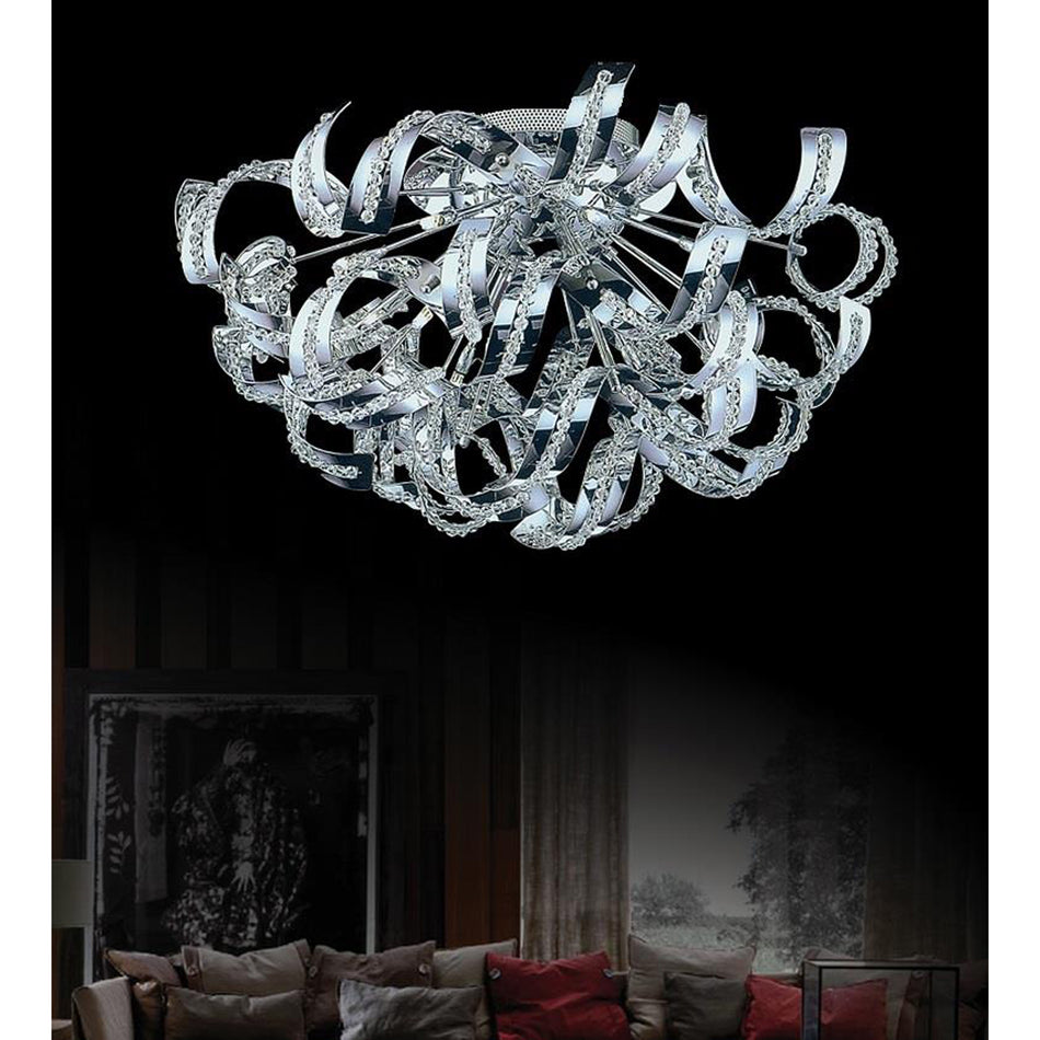 Swivel 9 Light 18in Chrome Flush Mount