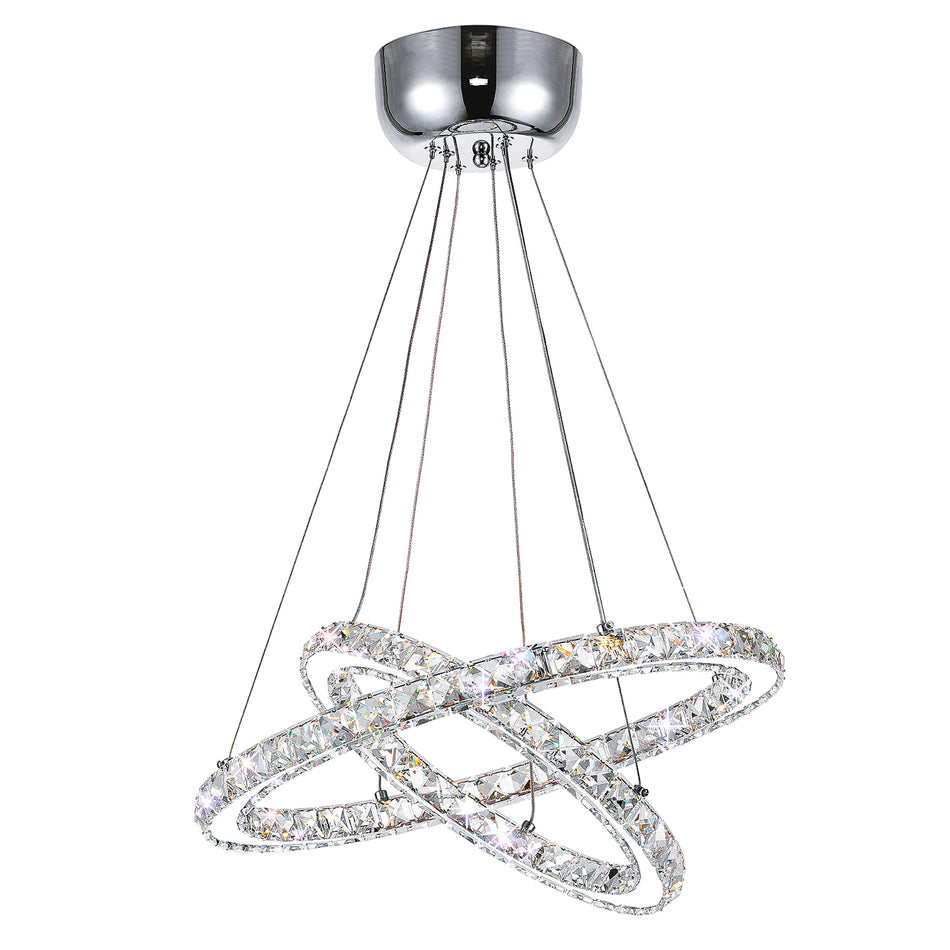 Ring Integrated LED 2-Ring 24in Chrome Chandelier