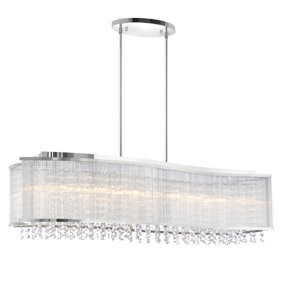 Elsa 6 Light 36in Chrome Drum Shade Chandelier