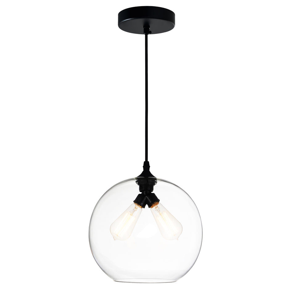 Glass 2 Light 12in Clear Down Mini Pendant