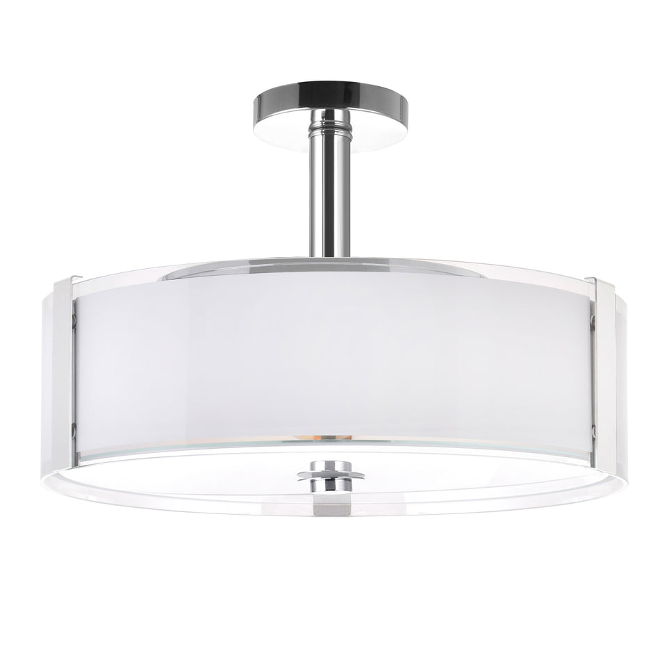 Lucie 5 Light 21in Chrome Round Drum Shade Chandelier