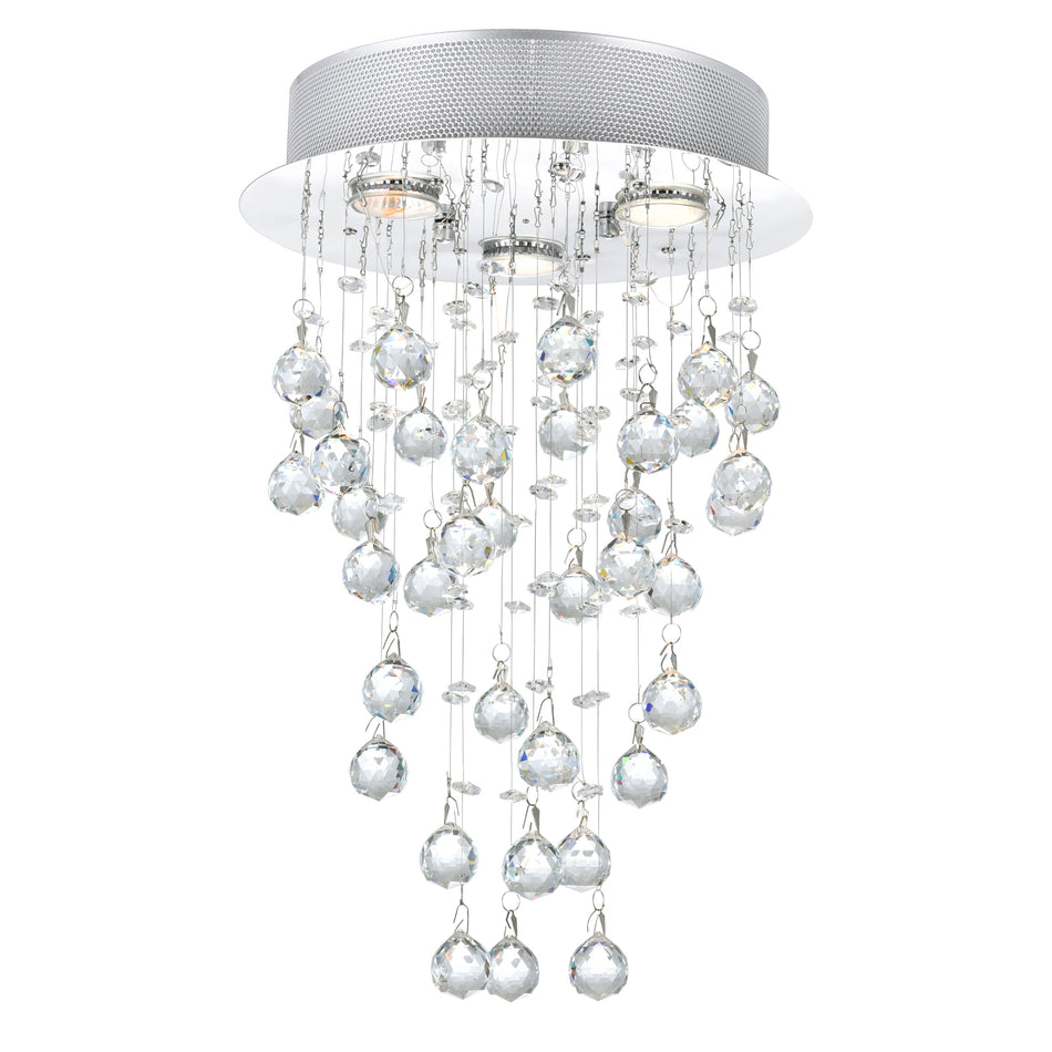 Rain Drop 3 Light 12in Chrome Flush Mount