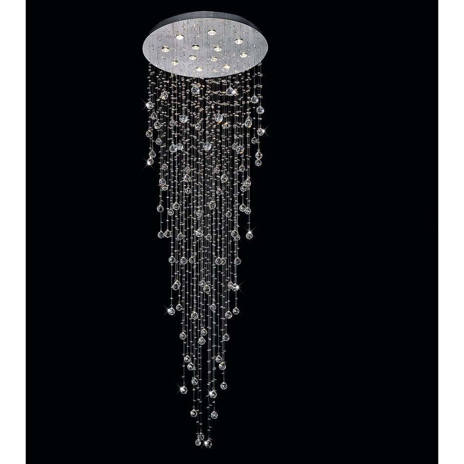 Rain Drop 12 Light 32in Chrome Flush Mount