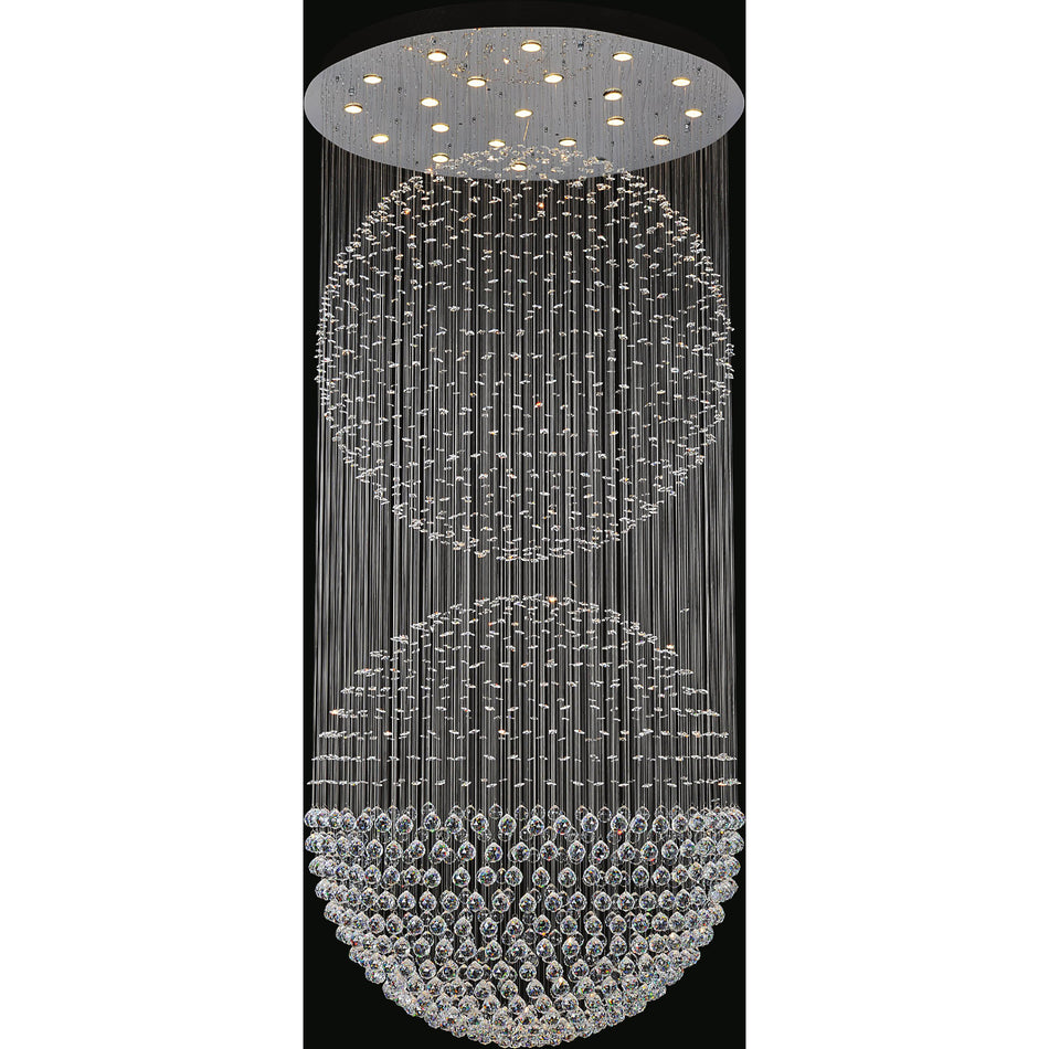 Double Sphere 21 Light Flush Mount With Chrome Finish