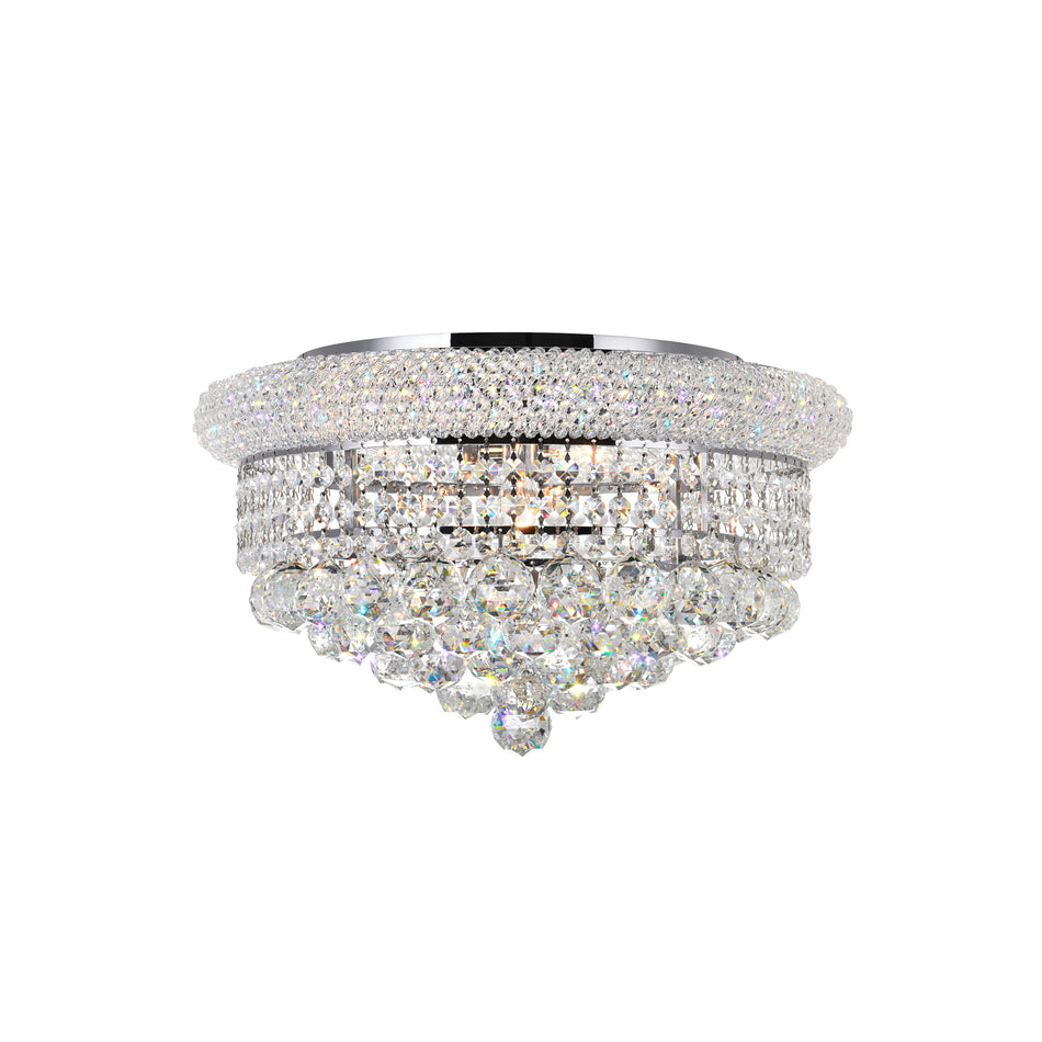 Empire 8 Light 20in Chrome Flush Mount with Crystals