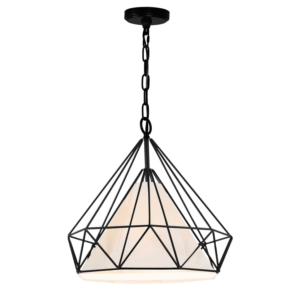 Diamond 1 Light 20in Black Down Pendant