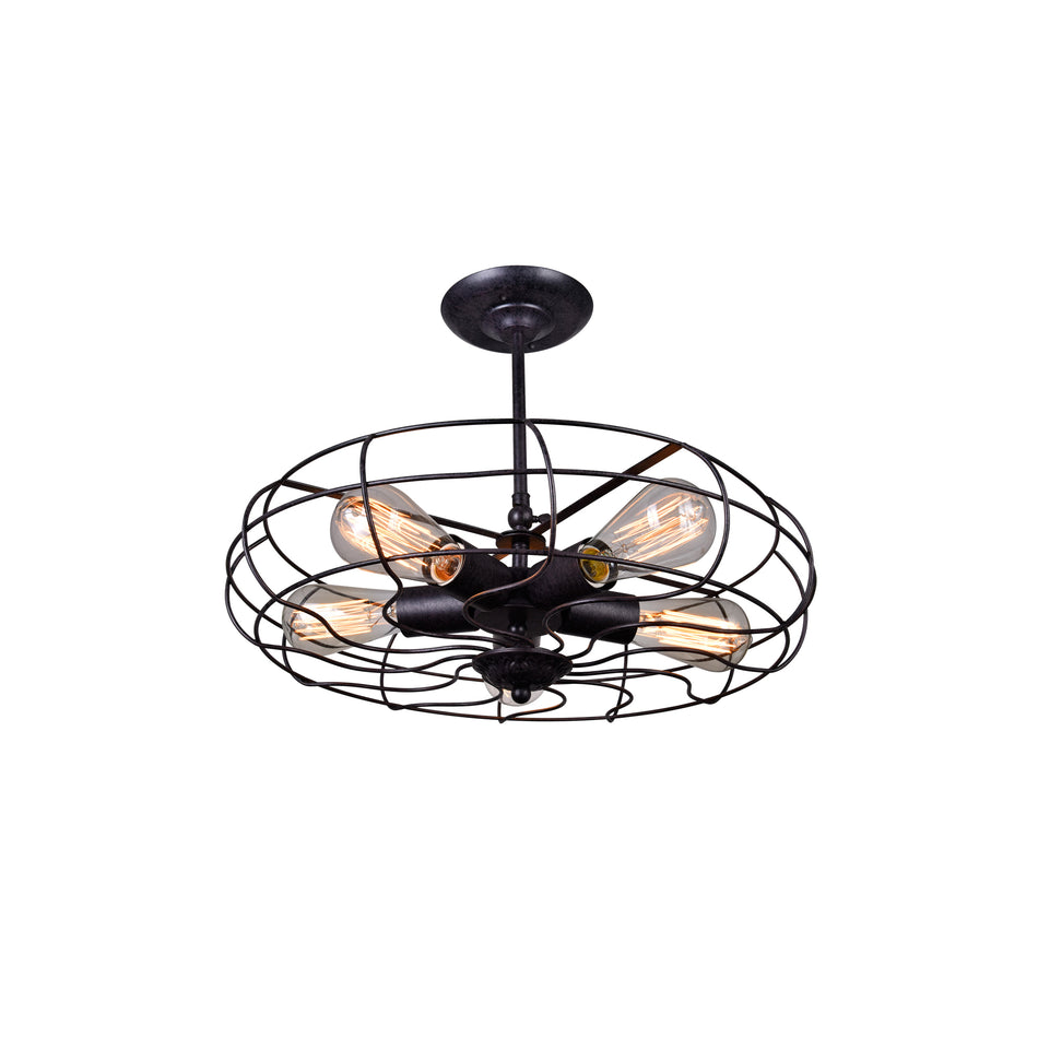 Pamela 5 Light 19in Rust Flush Mount
