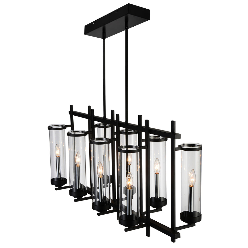 Sierra 8 Light 38in Black Chandelier