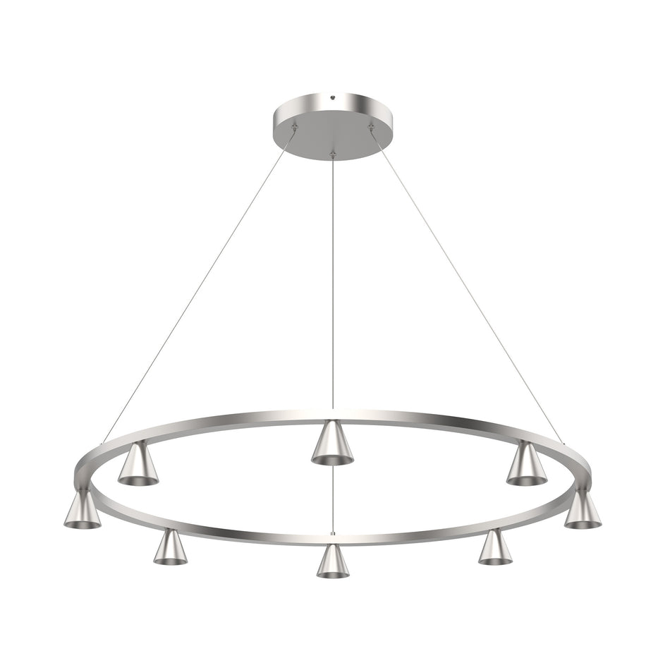 Dune 33-in Brushed Nickel LED Chandeliers