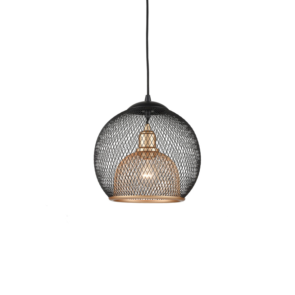 Gibraltar 12-in Black/Gold 1 Light Pendant