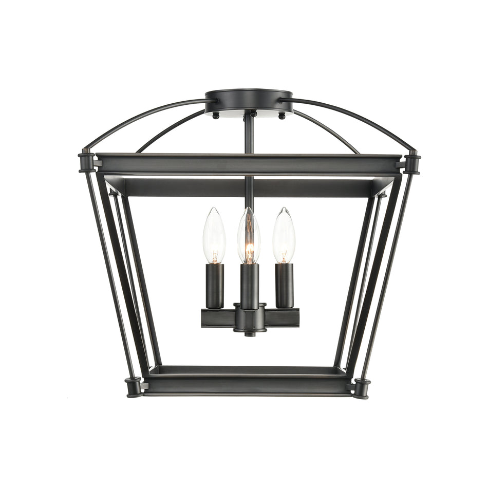 Manor Urban Bronze 4 Lights Semi Flush Mount