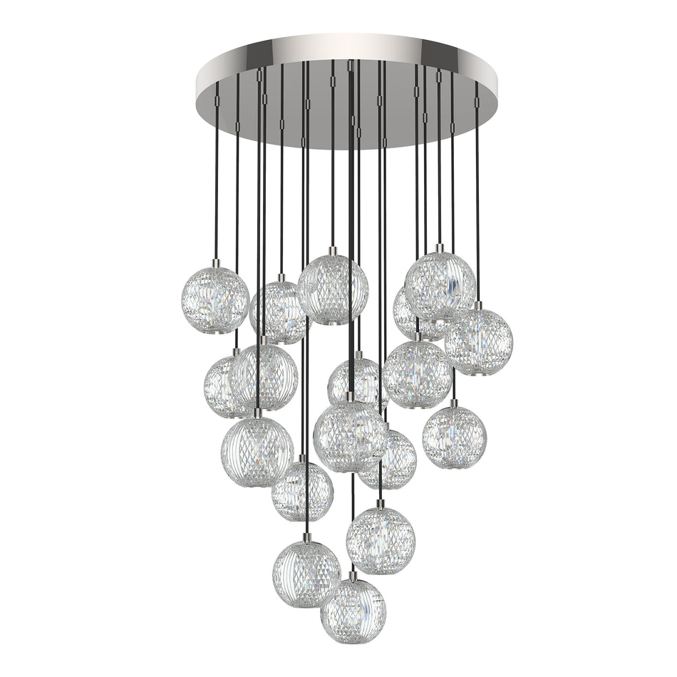 Marni 18 Light Polished Nickel LED Multi Pendant