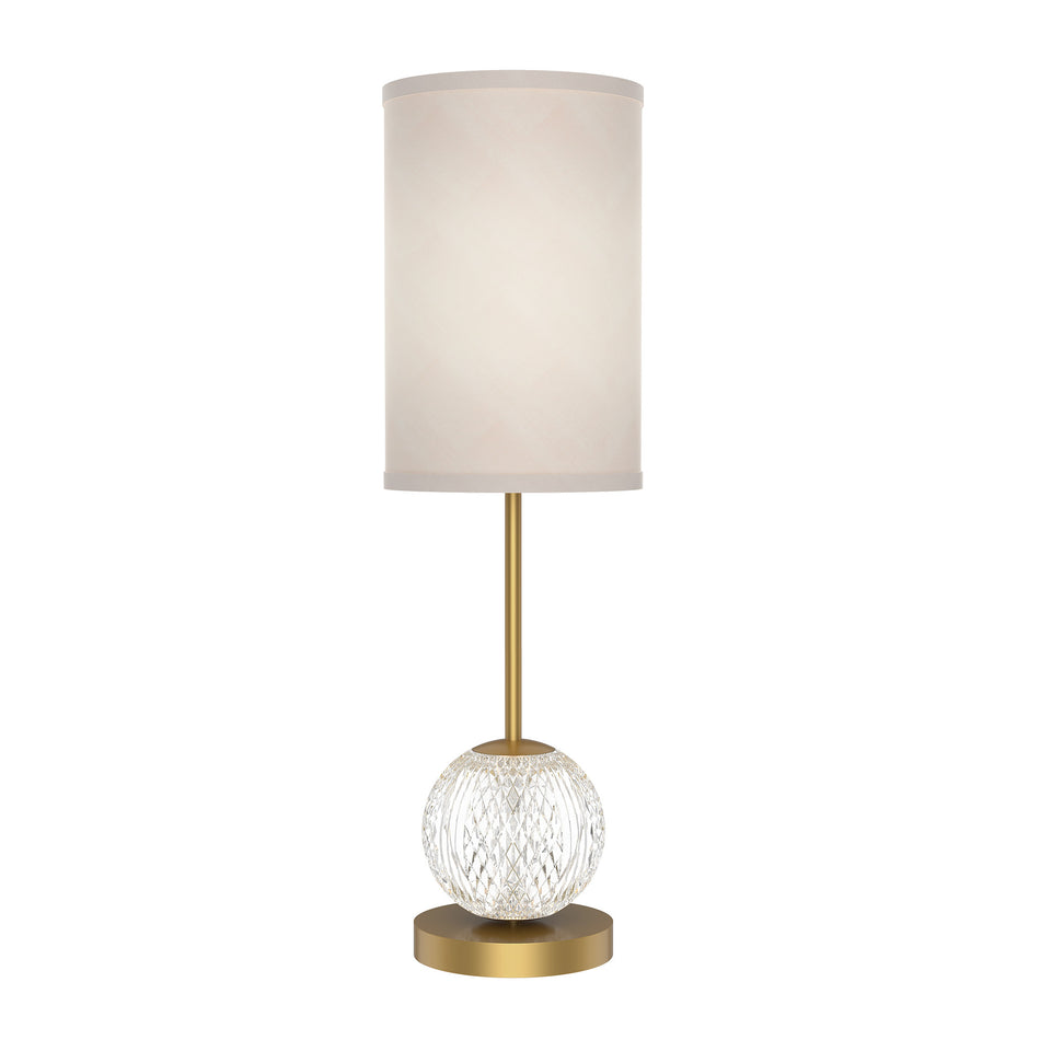 Marni 21-in Natural Brass/White Linen LED Table Lamp