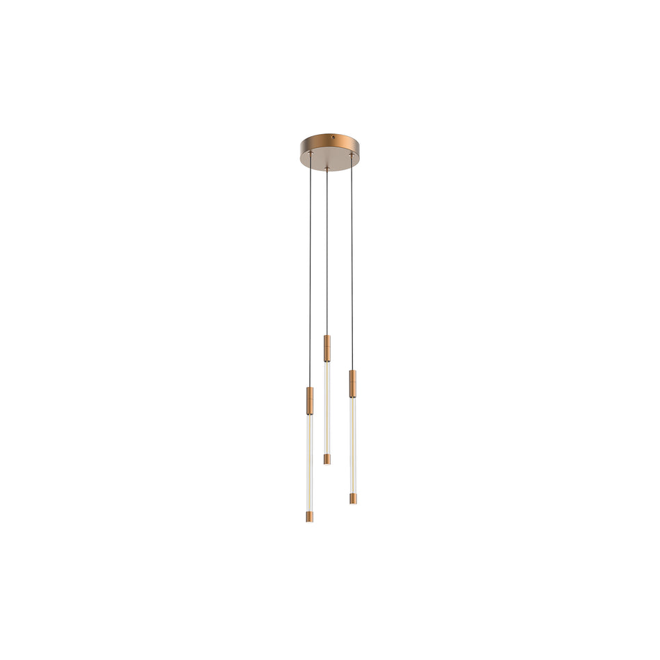 Motif 13-in Brushed Gold LED Multi Pendant