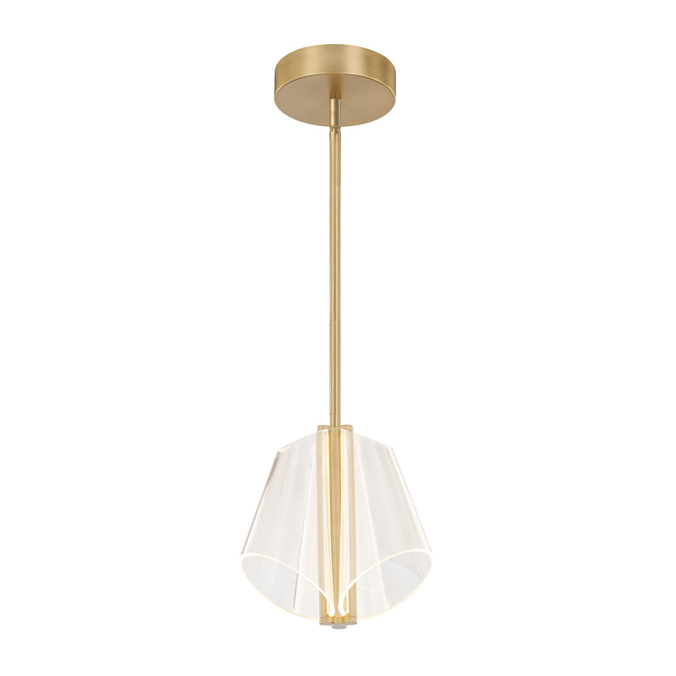 Mulberry 11-in Brushed Gold/Light Guide LED Pendant