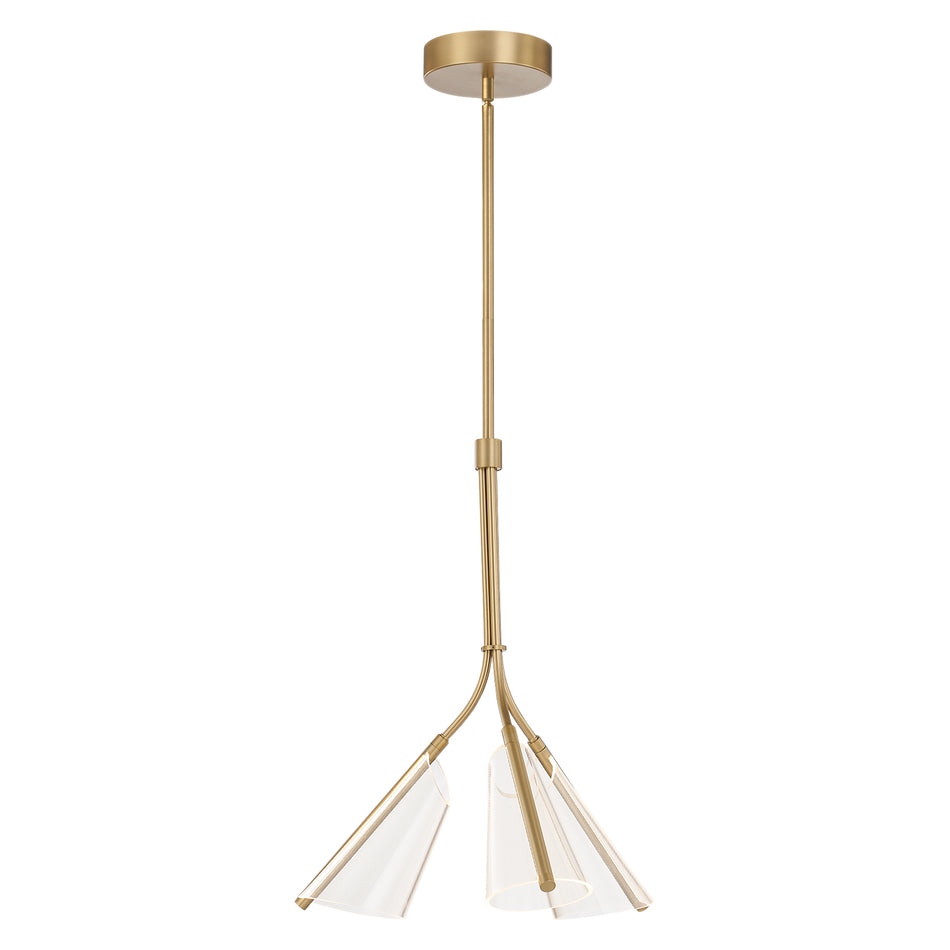 Mulberry 22-in Brushed Gold/Light Guide LED Pendant