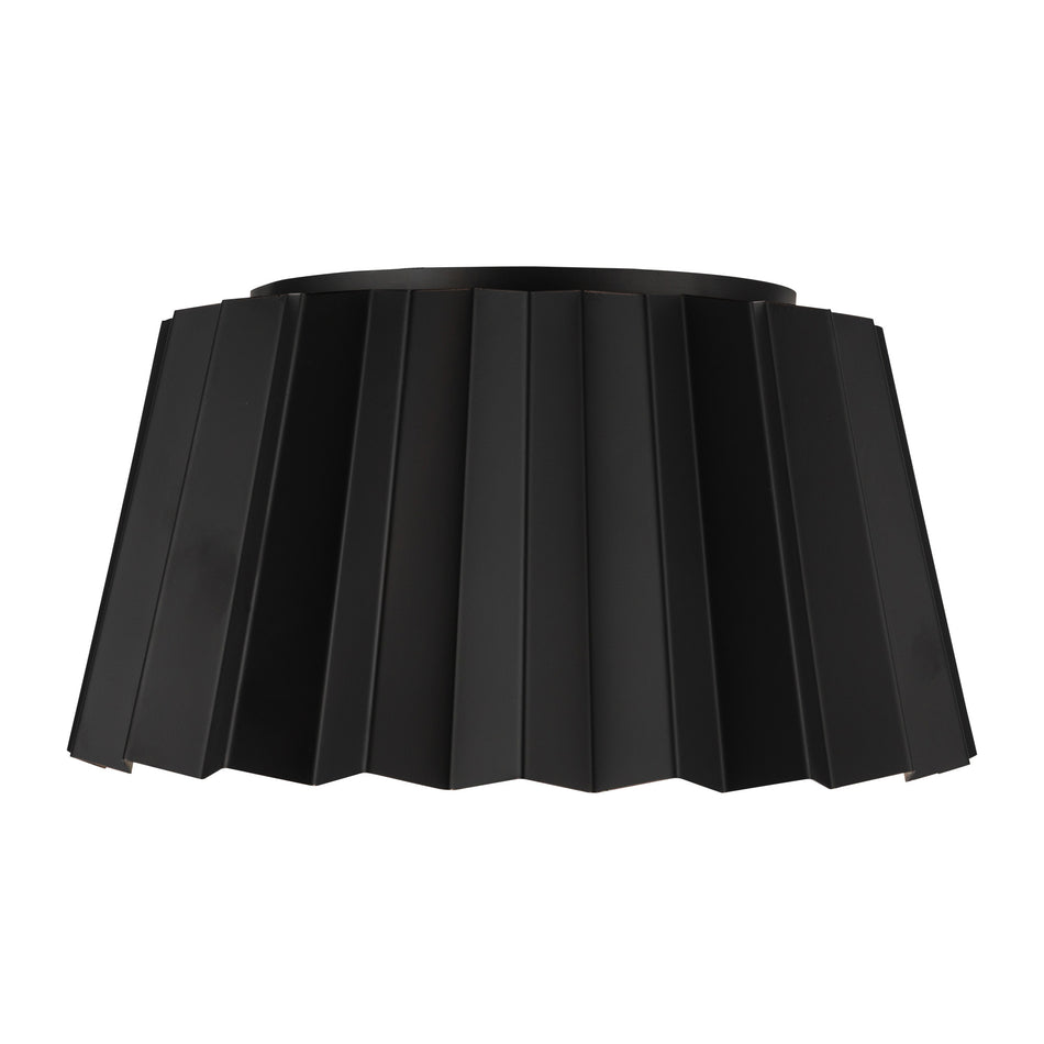 Plisse 14-in Matte Black 2 Lights Flush Mount