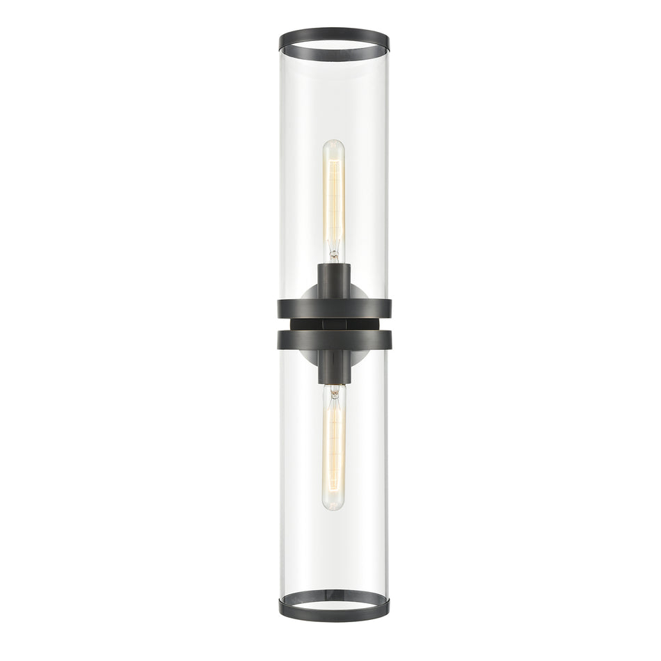 Revolve Ii Clear Glass/Urban Bronze 2 Lights Wall/Vanity