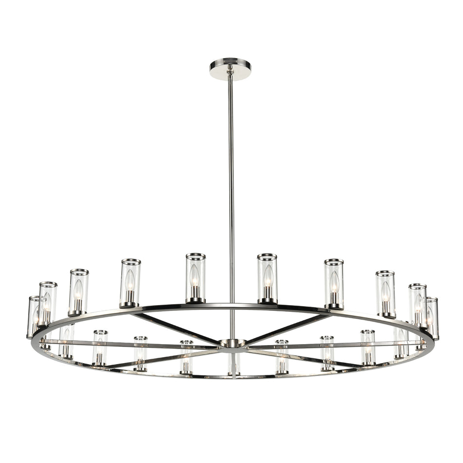 Revolve Clear Glass/Polished Nickel 21 Light Chandeliers