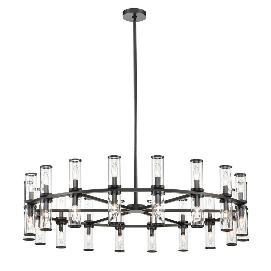 Revolve Clear Glass/Urban Bronze 36 Lights Chandeliers