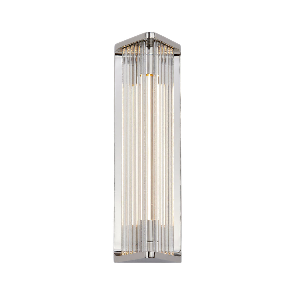 Sabre 12-in Polished Nickel/Ribbed Glass LED Wall/Vanity