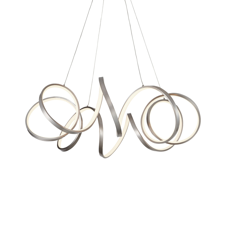 Synergy 34-in Antique Silver LED Chandeliers