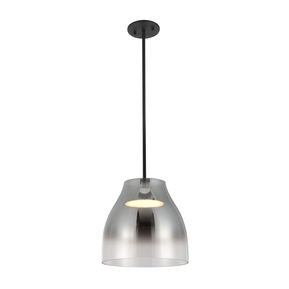 Trinity 12-in Black/Smoked LED Pendant