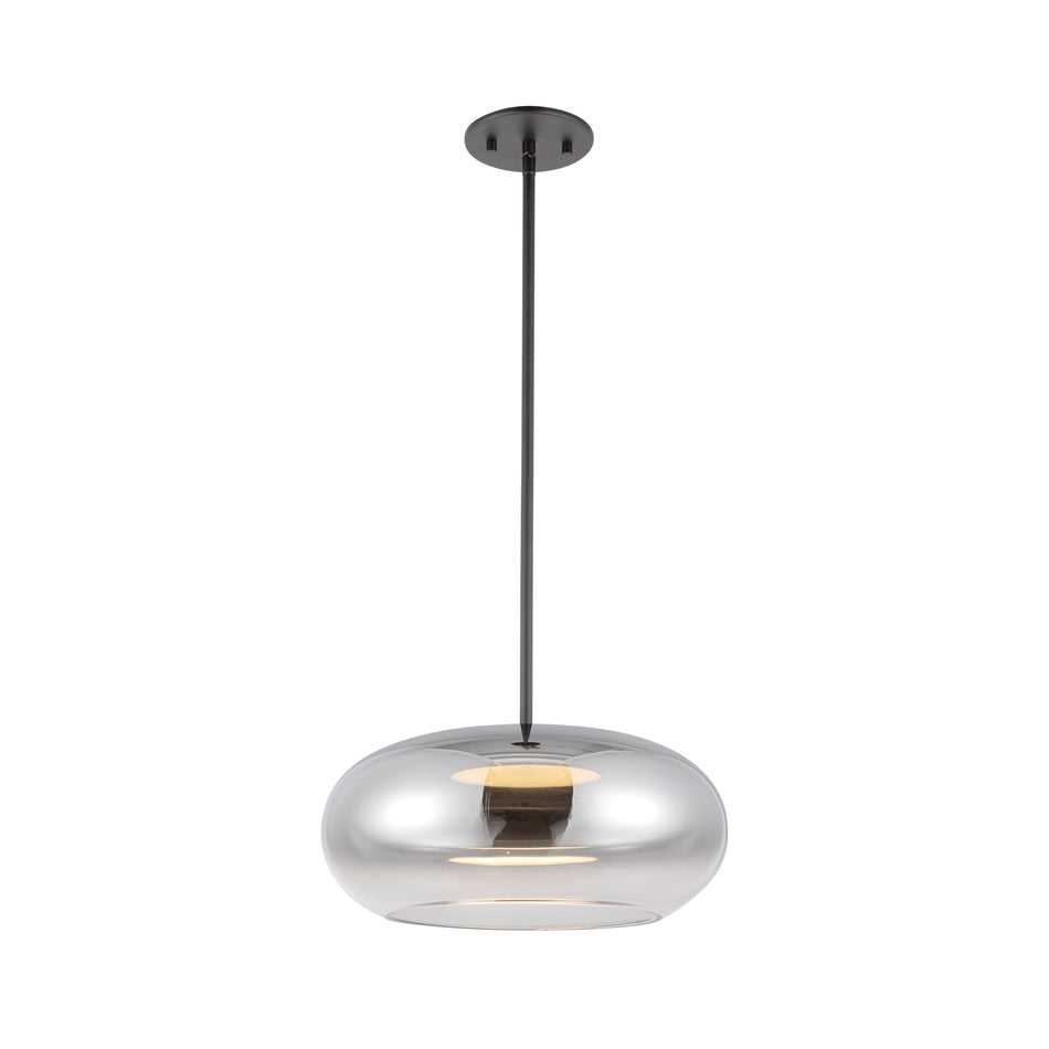 Trinity 14-in Black/Chrome LED Pendant