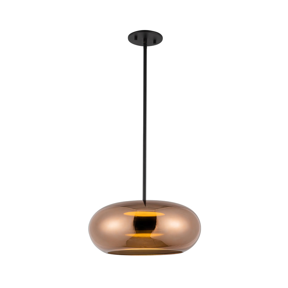 Trinity 14-in Black/Copper LED Pendant