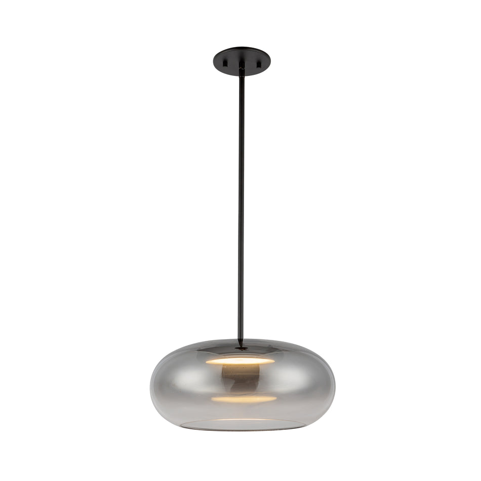 Trinity 14-in Black/Smoked LED Pendant