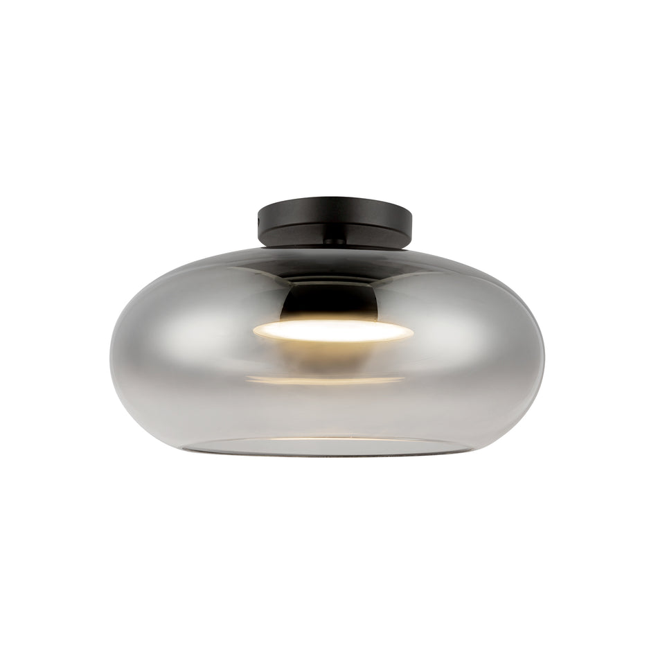 Trinity 14-in Black/Smoked LED Semi Flush Mount