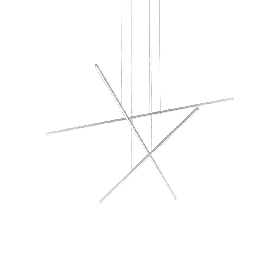 Vega Minor 3 Head Brushed Nickel LED Multi Pendant