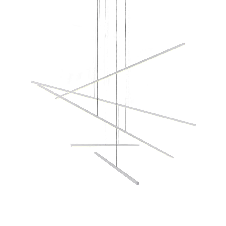 Vega Minor 5 Head Brushed Nickel LED Multi Pendant