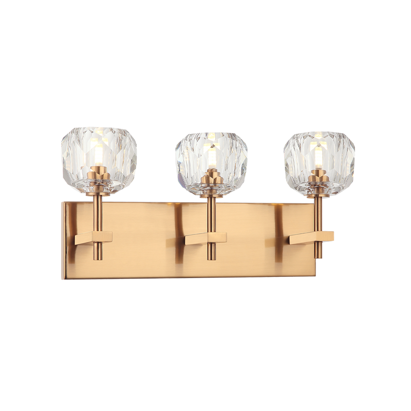 Rosa 3 Light Bathroom Vanity in Aged Gold Brass