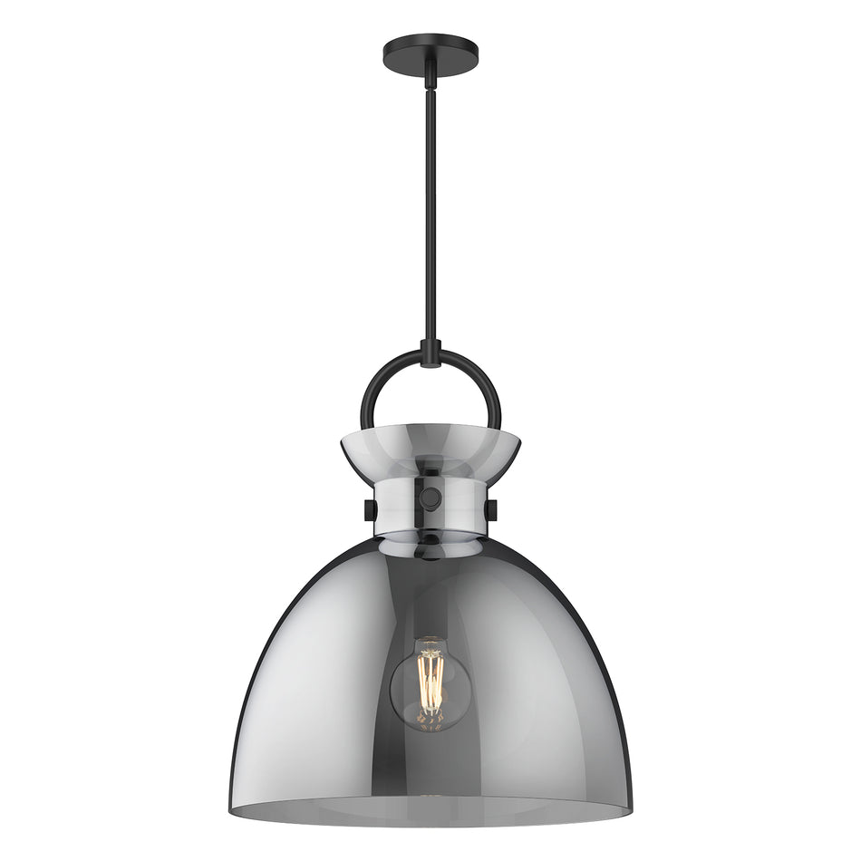 Waldo 18-in Matte Black/Smoked 1 Light Pendant