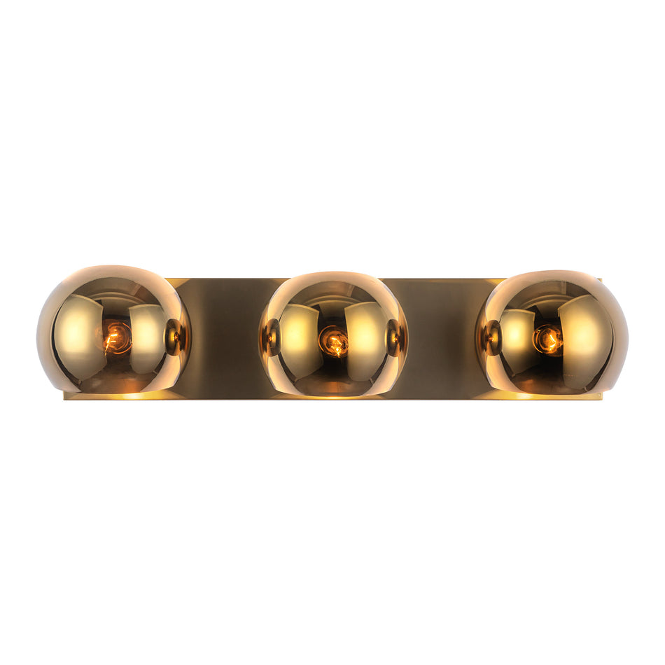 Willow 22-in Brushed Gold/Copper Glass 3 Lights Vanity